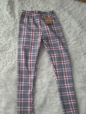 Plaid Stretch Leggings - Red & Black